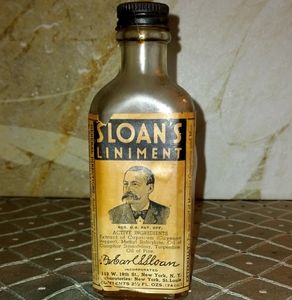 Vintage 1920s Sloans Liniment med bottle